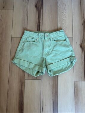 High-Rise Mint Green Women's Denim Shorts